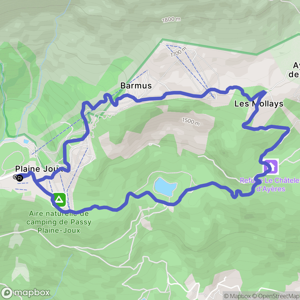 Passy-Plaine-Joux : carte du parcours de randonnée - France