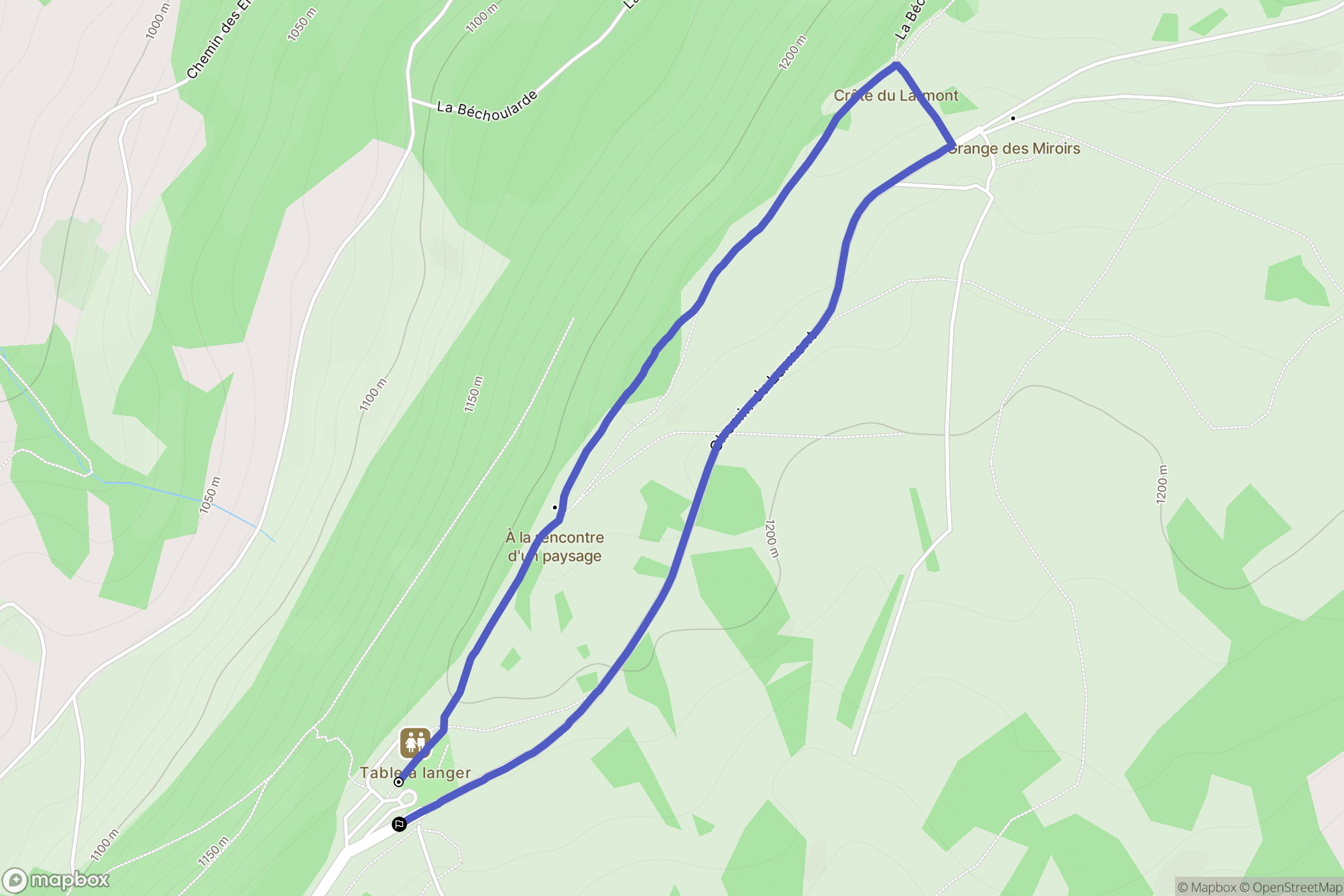 Pontarlier (Le Gounefay) : carte du parcours de randonnée - France