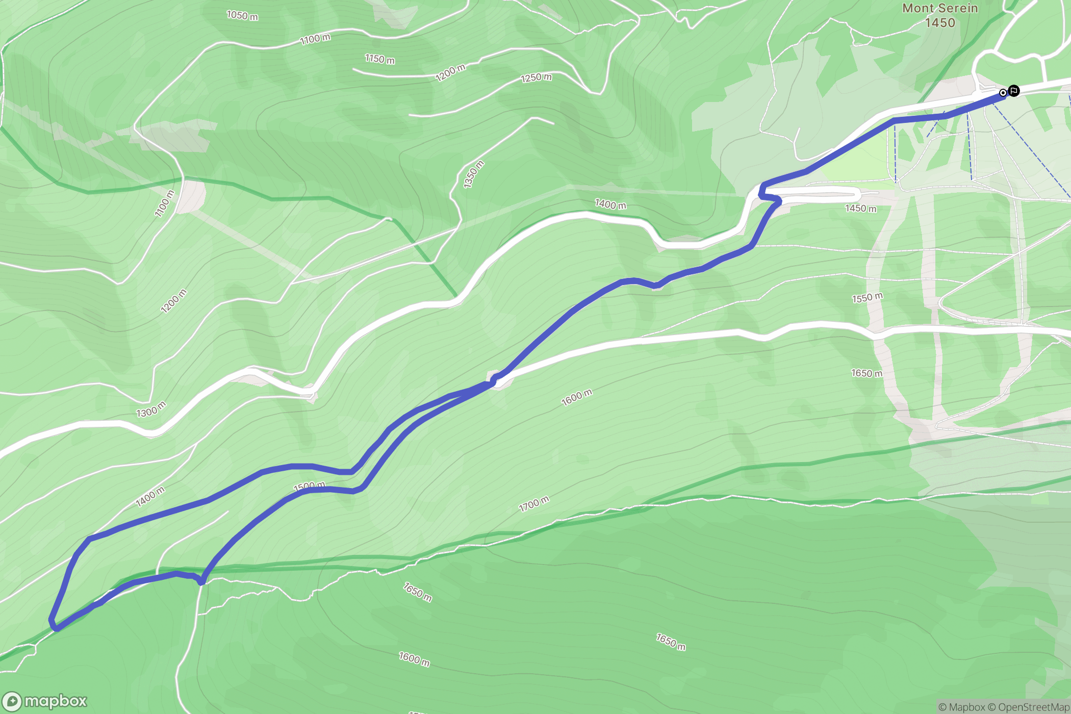 Station du Mont-Serein : carte du parcours de randonnée - France