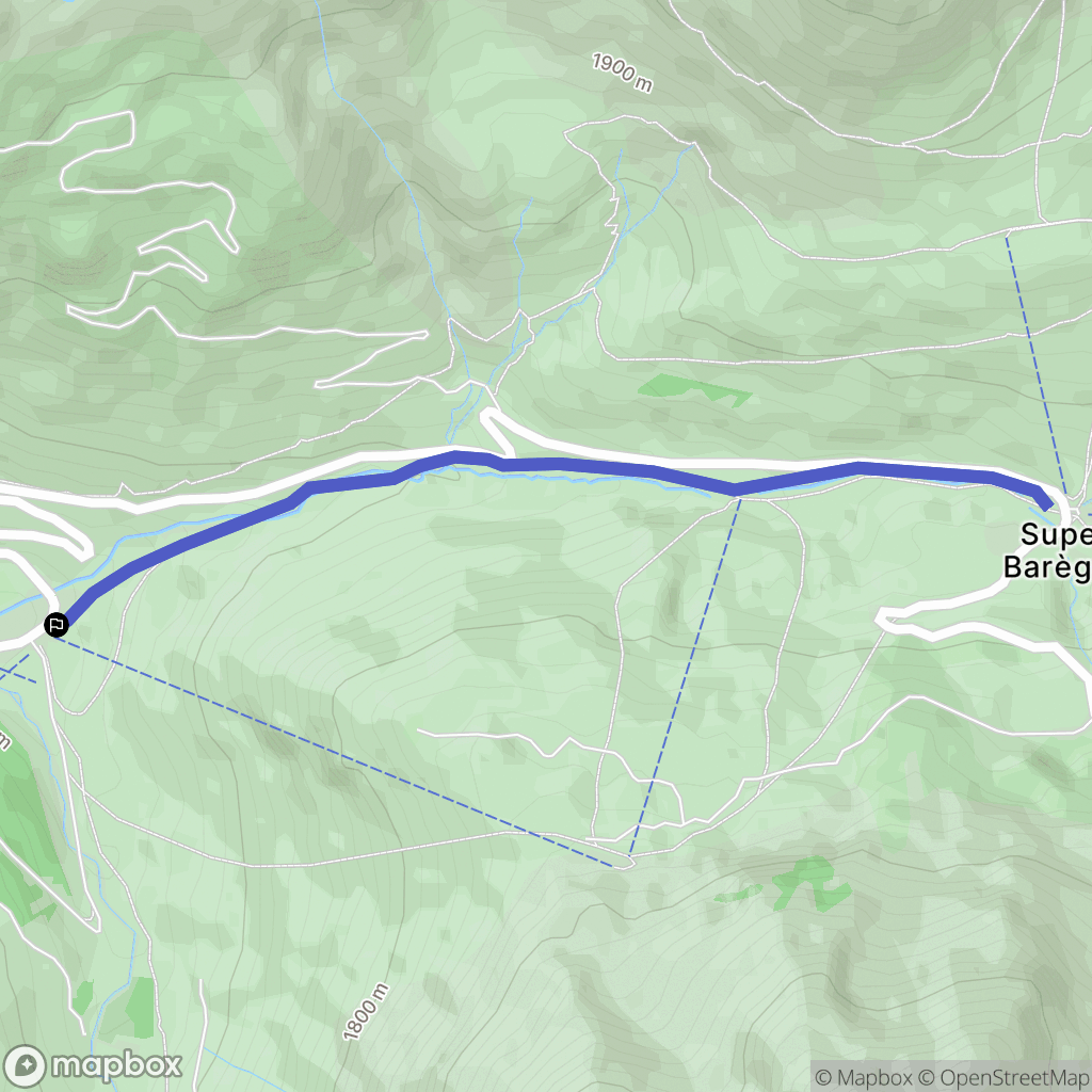 Super-Barèges : carte du parcours de randonnée - France