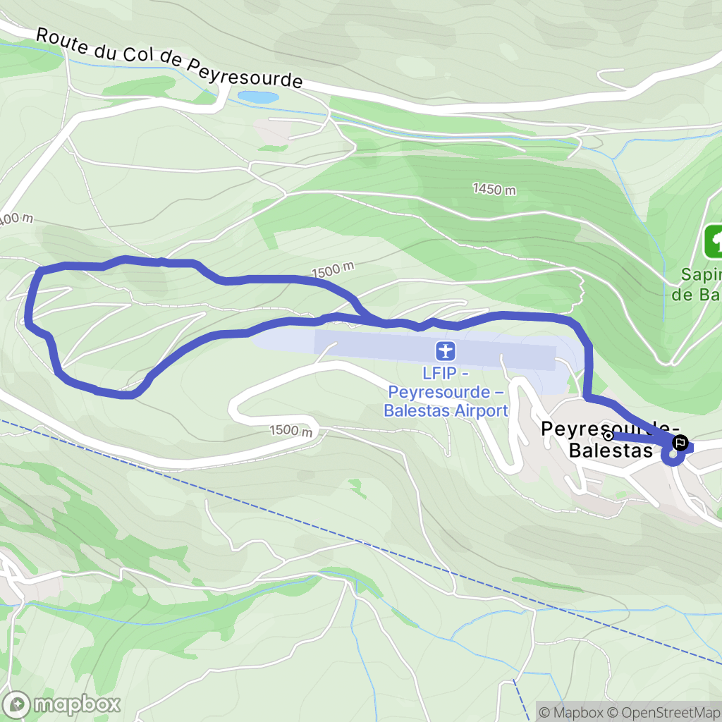 Peyragudes : carte du parcours de randonnée - France