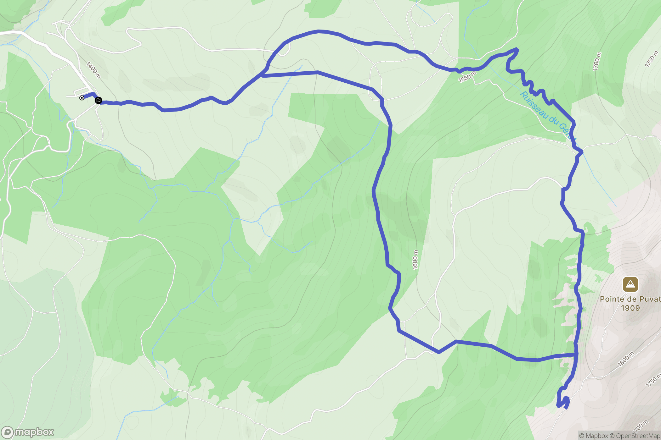 Le Petit-Bornand-les-Glières : carte du parcours de randonnée - France