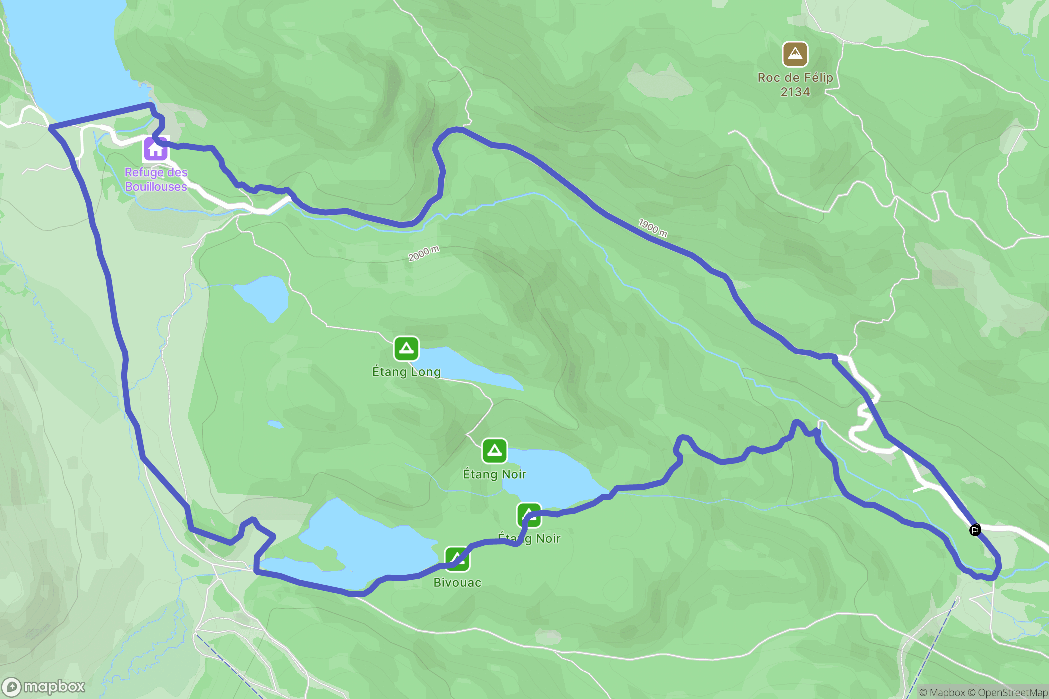 Bolquère (La Llagonne) : carte du parcours de randonnée - France