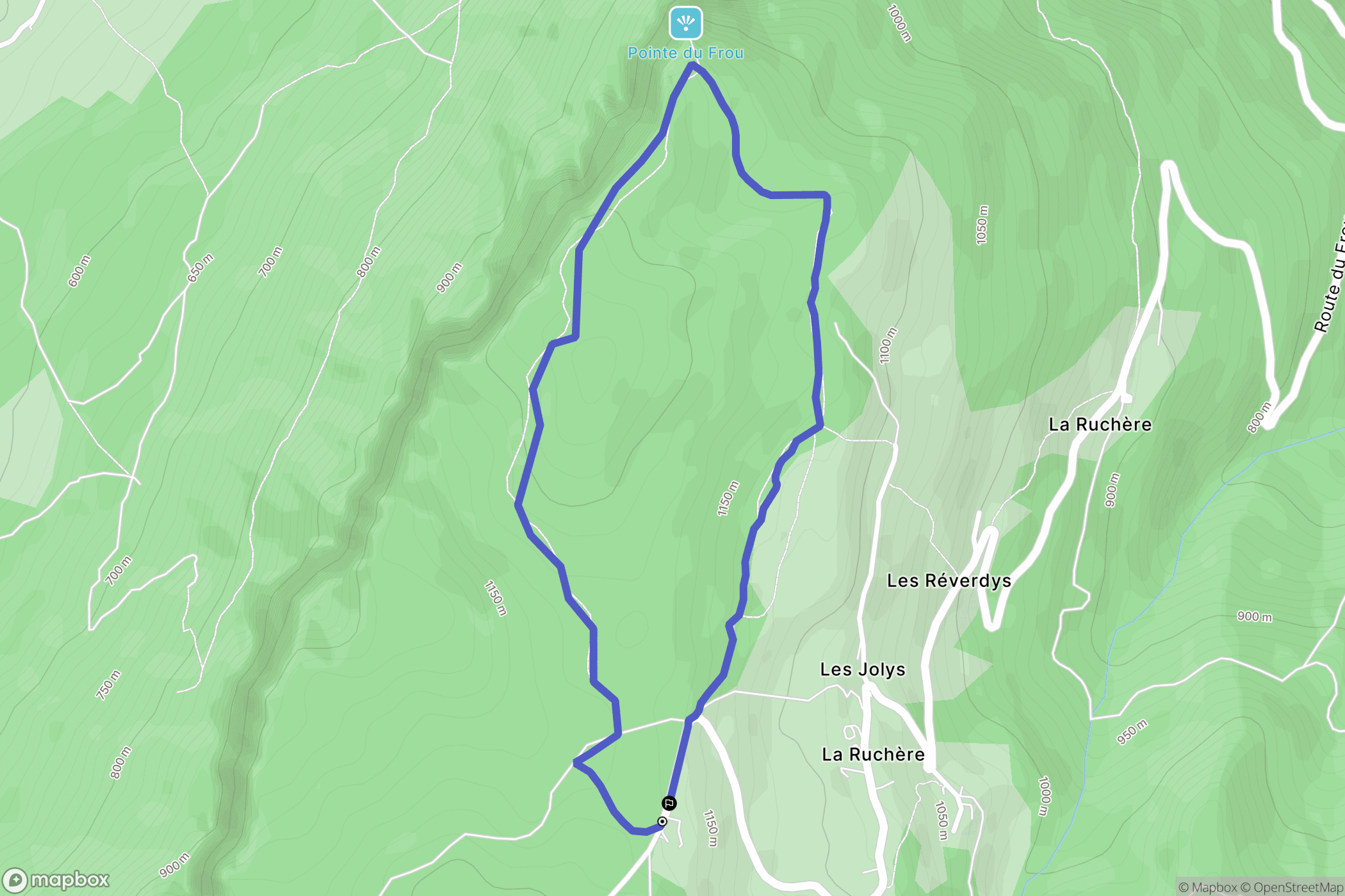 La Ruchère : carte du parcours de randonnée - France