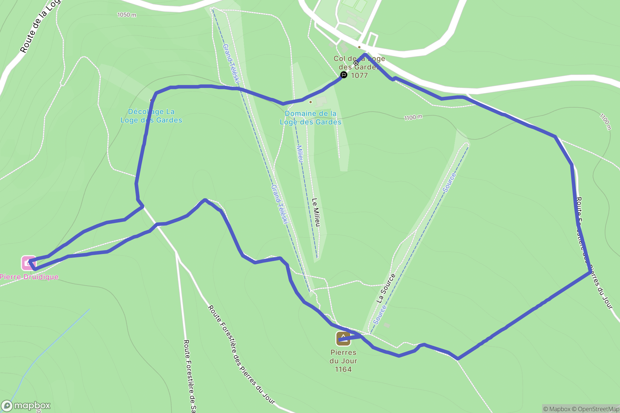 La-Loge-des-Gardes : carte du parcours de randonnée - France