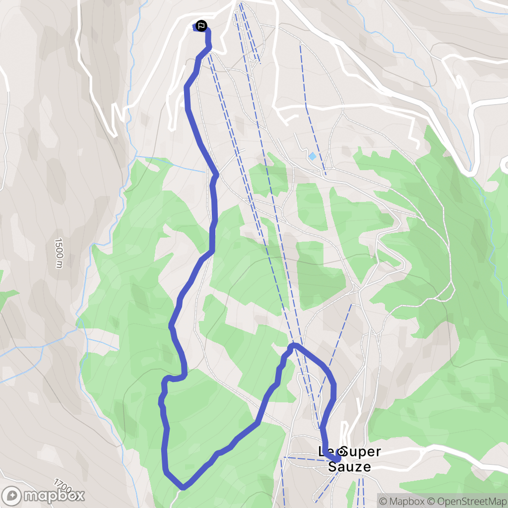 Le-Super-Sauze : carte du parcours de randonnée - France