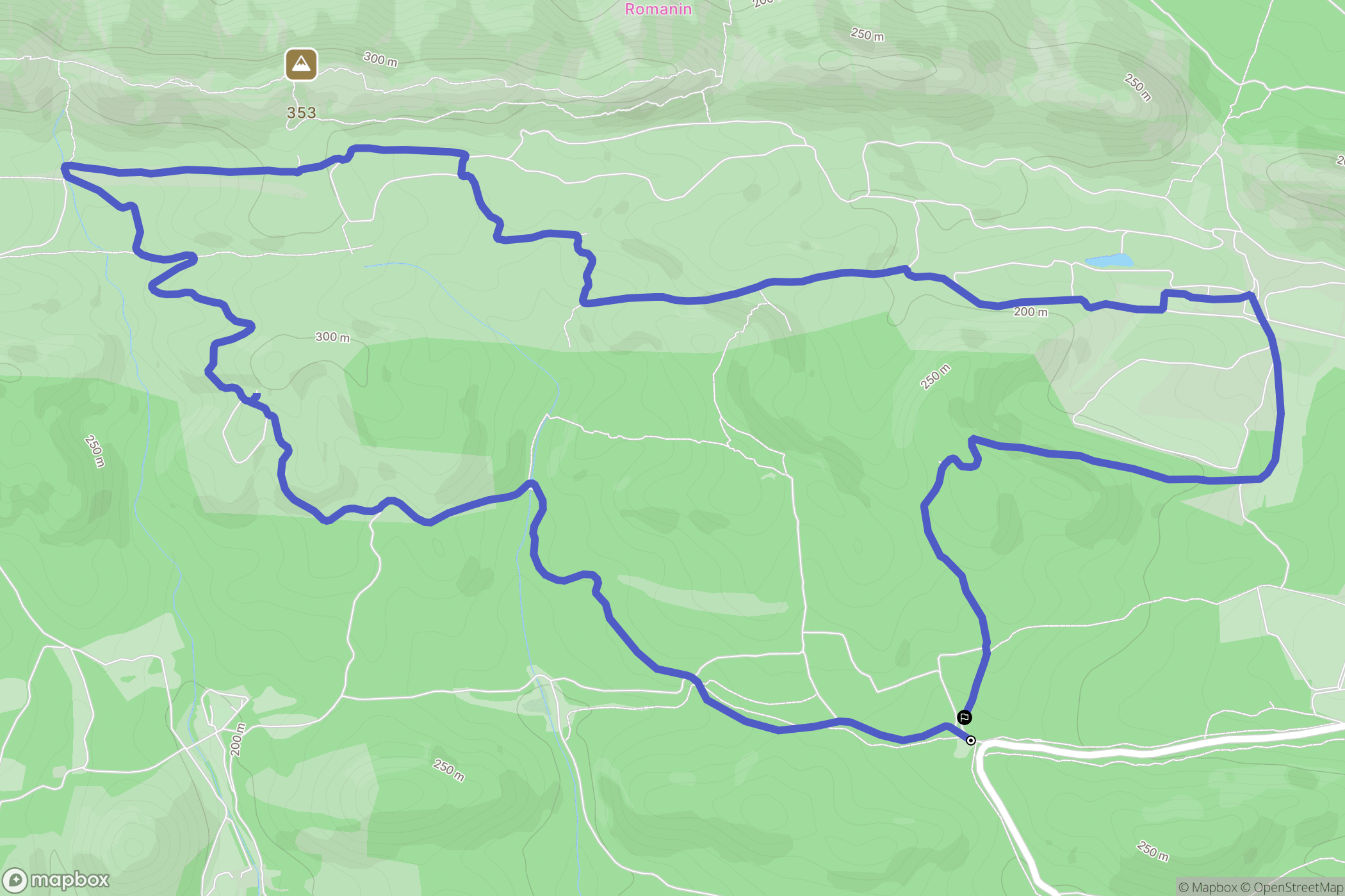 Aureille : carte du parcours de randonnée - France