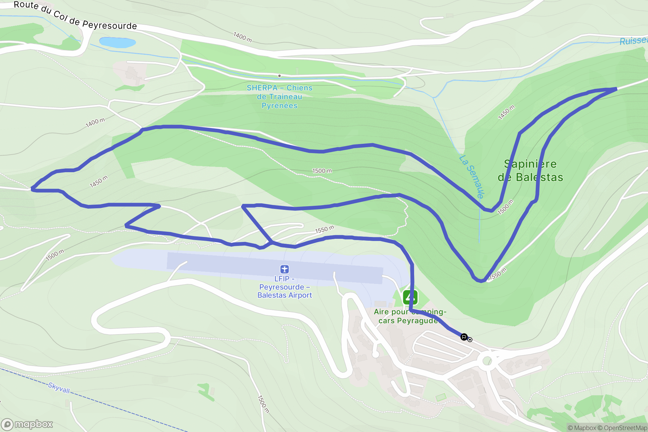 Peyresourde-Balestas : carte du parcours de randonnée - France