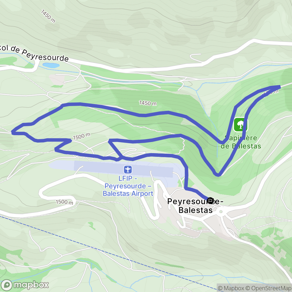 Peyresourde-Balestas : carte du parcours de randonnée - France