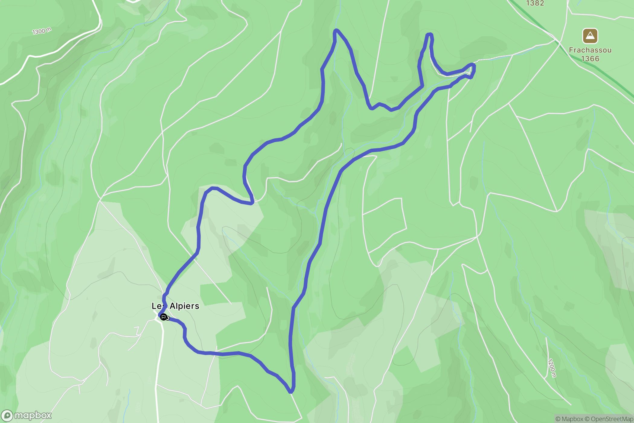 Le Bleymard : carte du parcours de randonnée - France