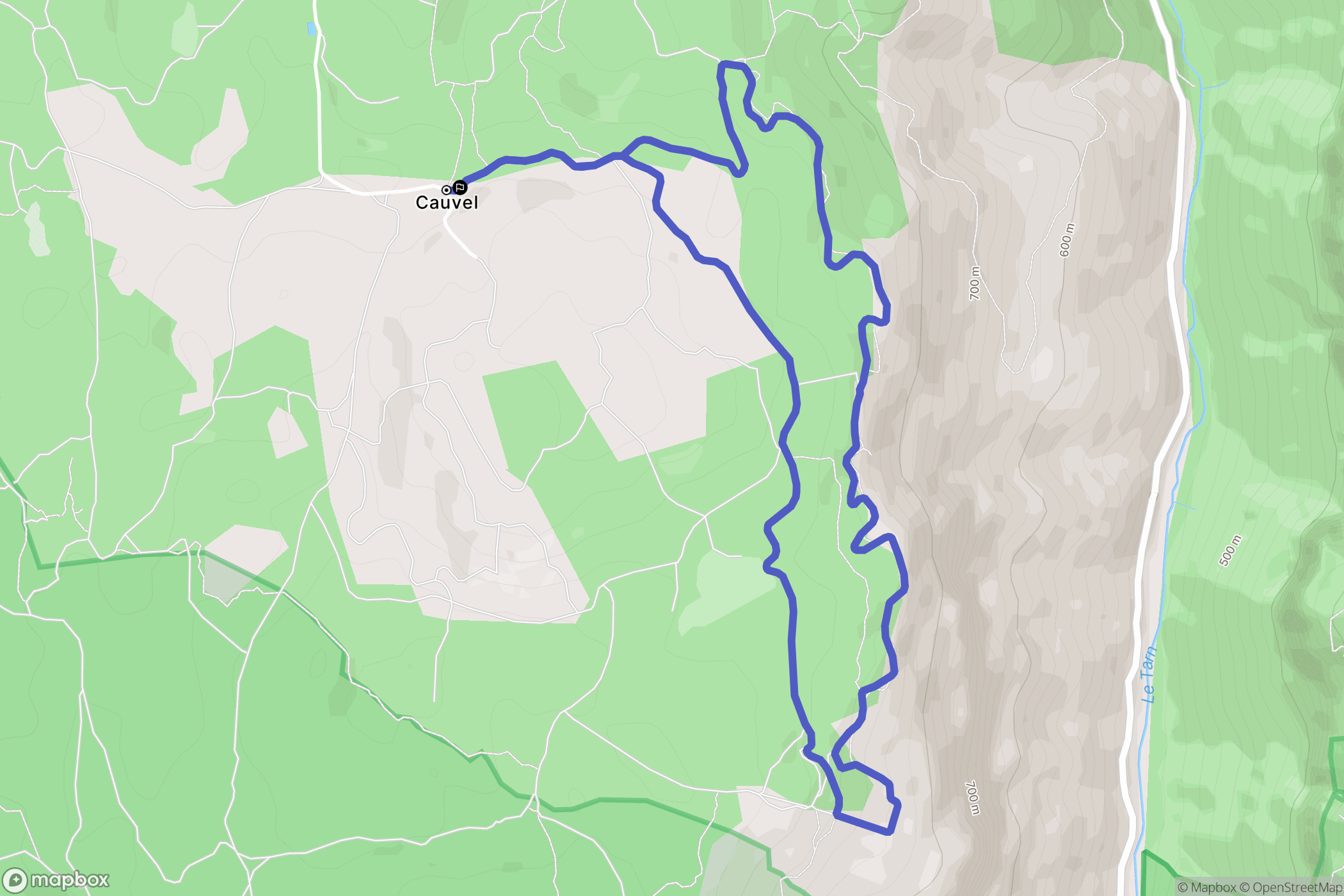 Saint-Rome-de-Dolan : carte du parcours de randonnée - France