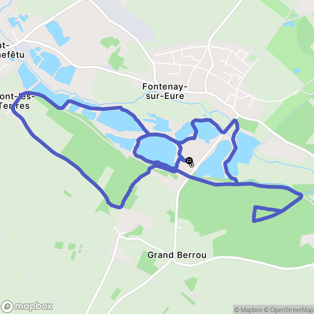 Fontenay-sur-Eure, Chartres : carte du parcours de randonnée - France