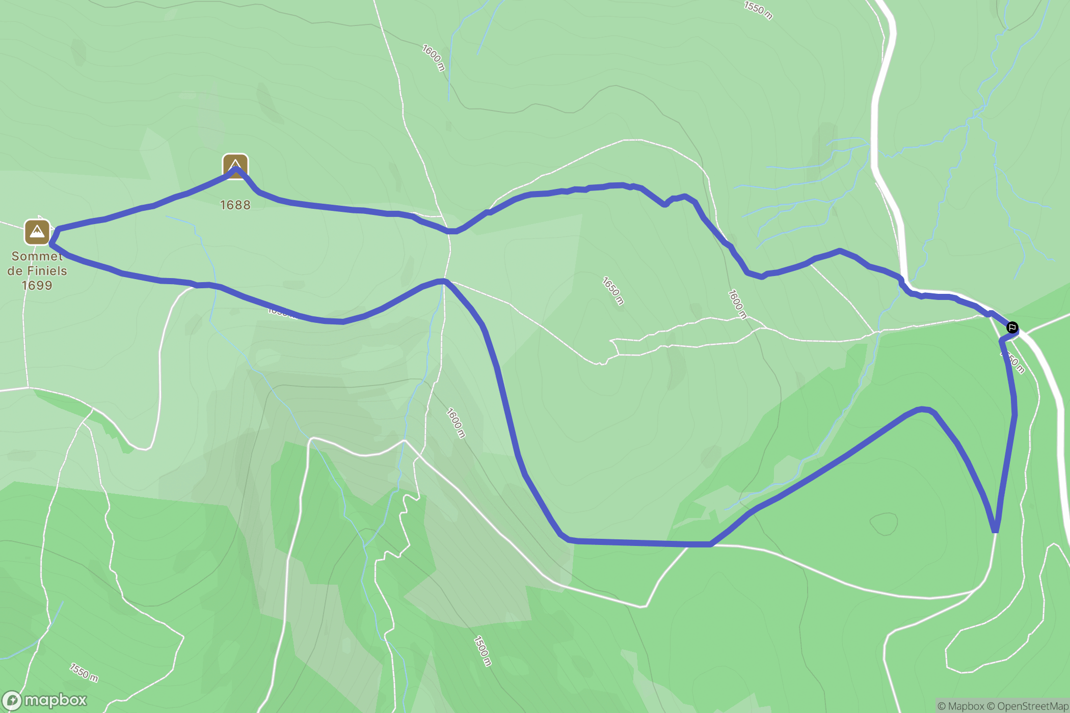 Pont-de-Montvert : carte du parcours de randonnée - France