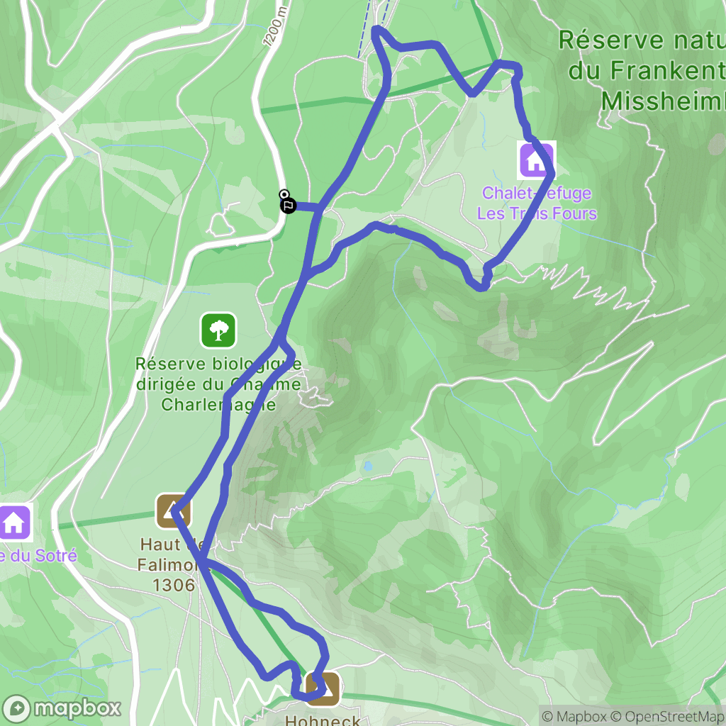 Gerardmer : carte du parcours de randonnée - France