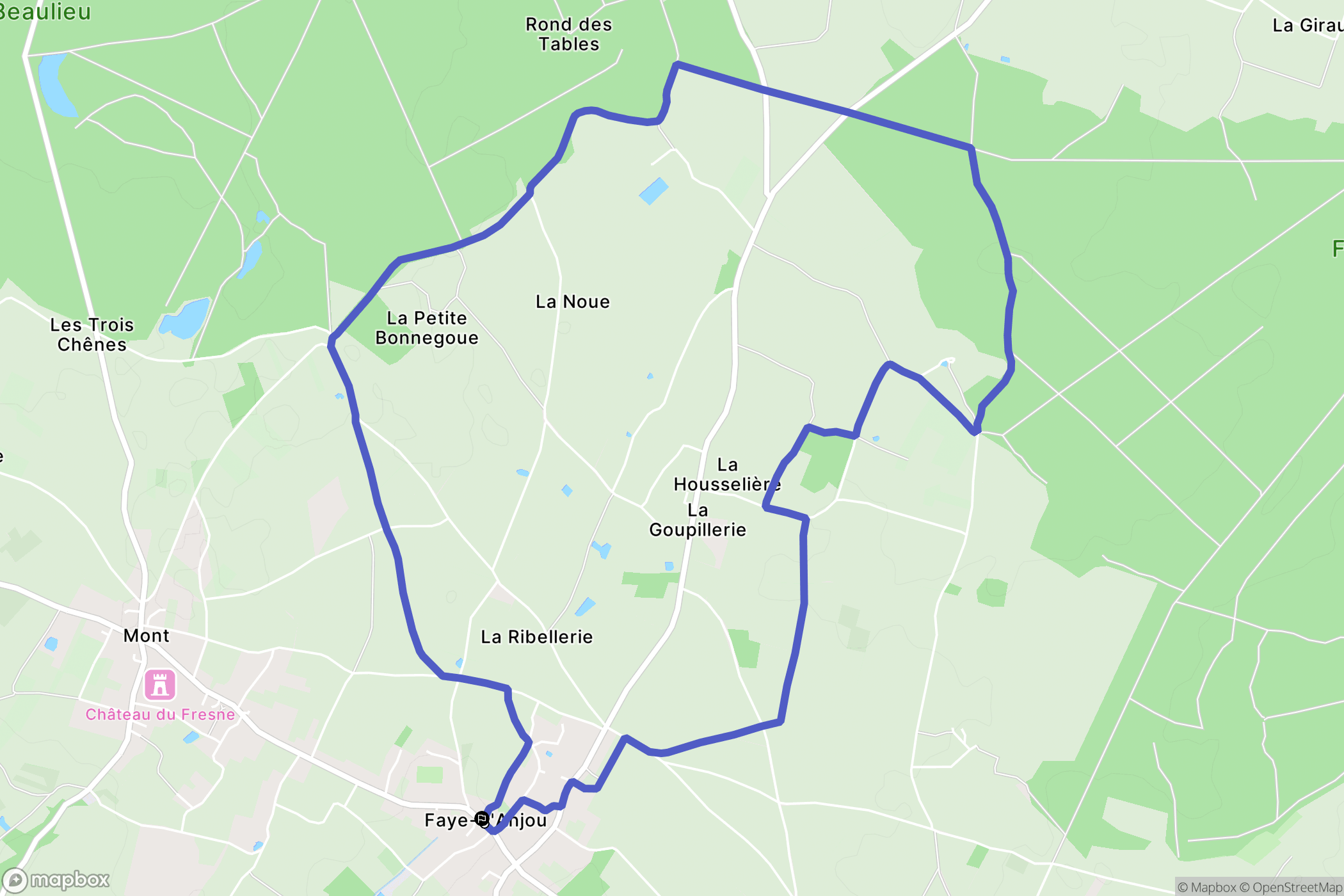 Faye-d'Anjou : carte du parcours de randonnée - France