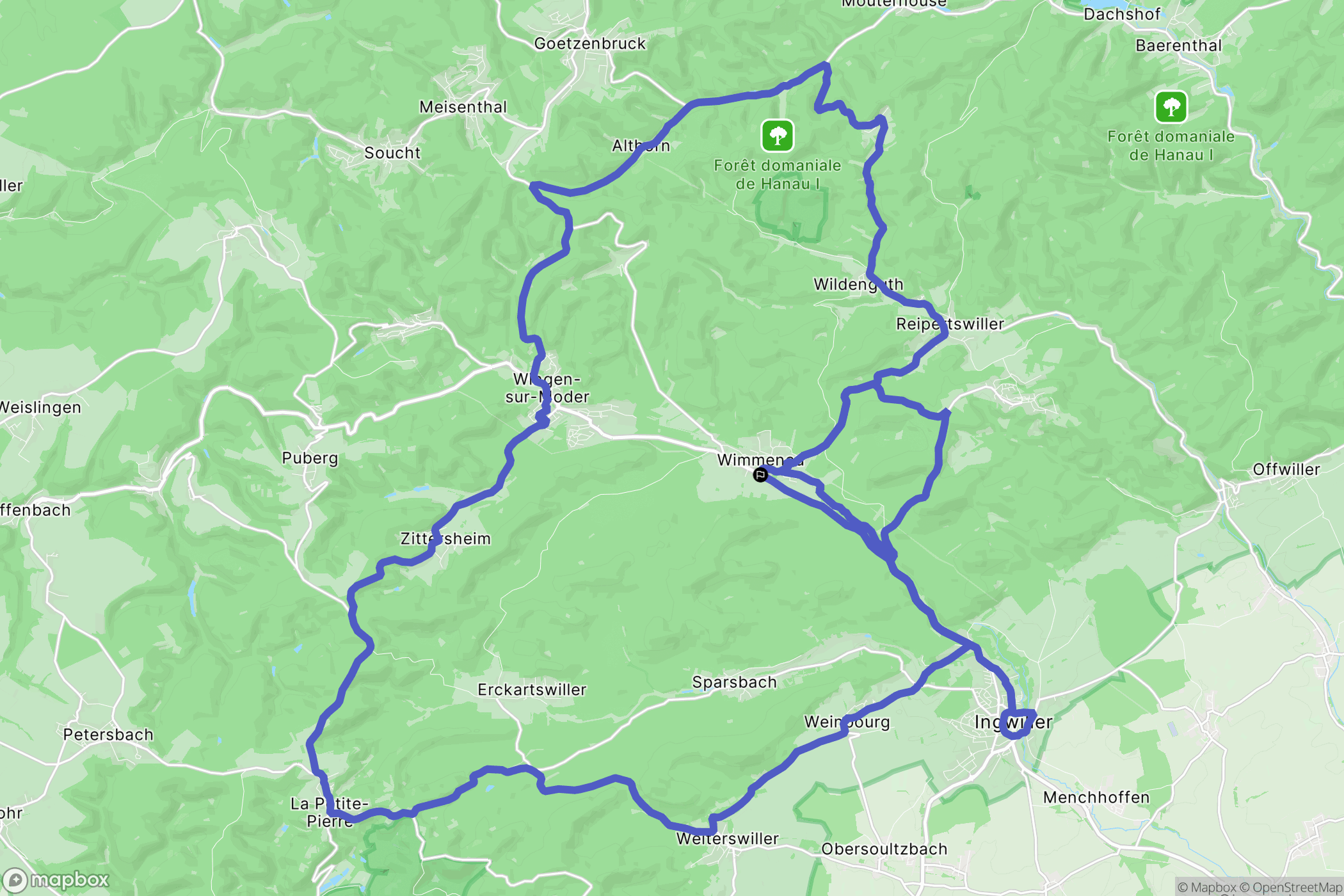 Wimmenau : carte du parcours de randonnée - France