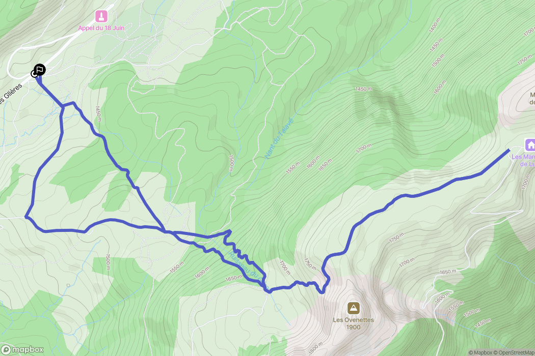 Le Petit-Bornand-les-Glières: routekaart voor buitenactiviteiten - France