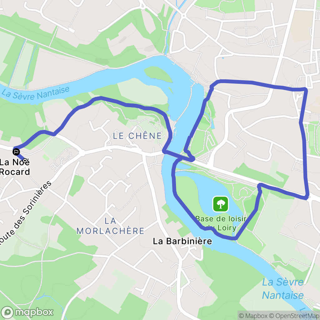Vertou, Nantes : carte du parcours de randonnée - France