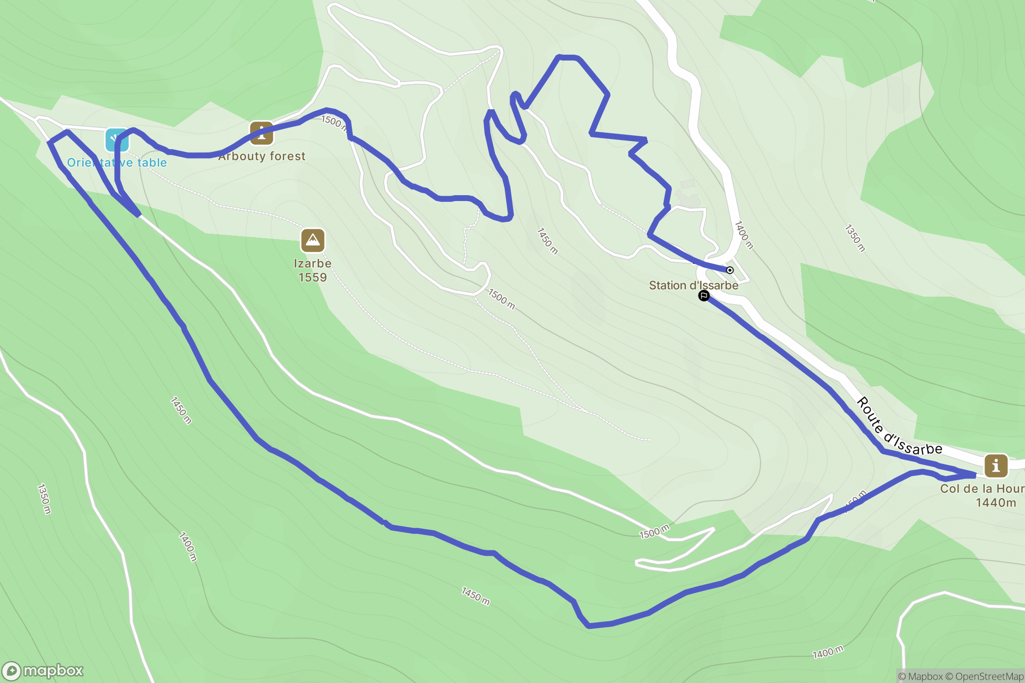 Ste Engrace la caserne : carte du parcours de randonnée - France