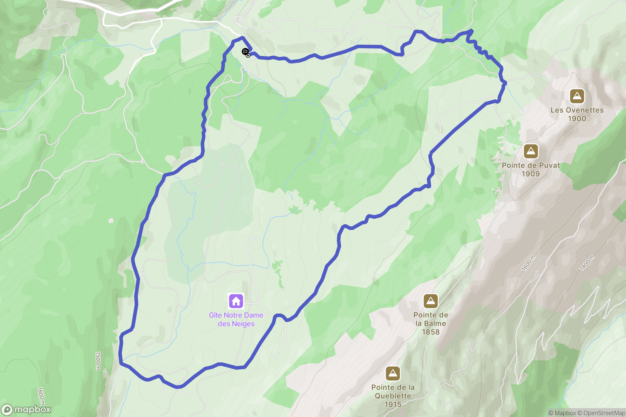Le Petit-Bornand-les-Glières : carte du parcours de randonnée - France