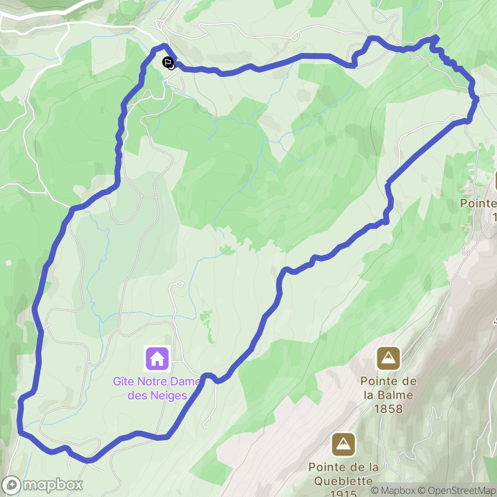 Le Petit-Bornand-les-Glières : carte du parcours de randonnée - France