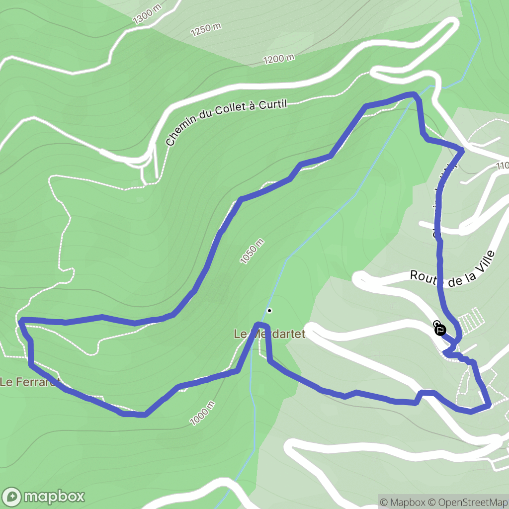 Vénosc : carte du parcours de randonnée - France