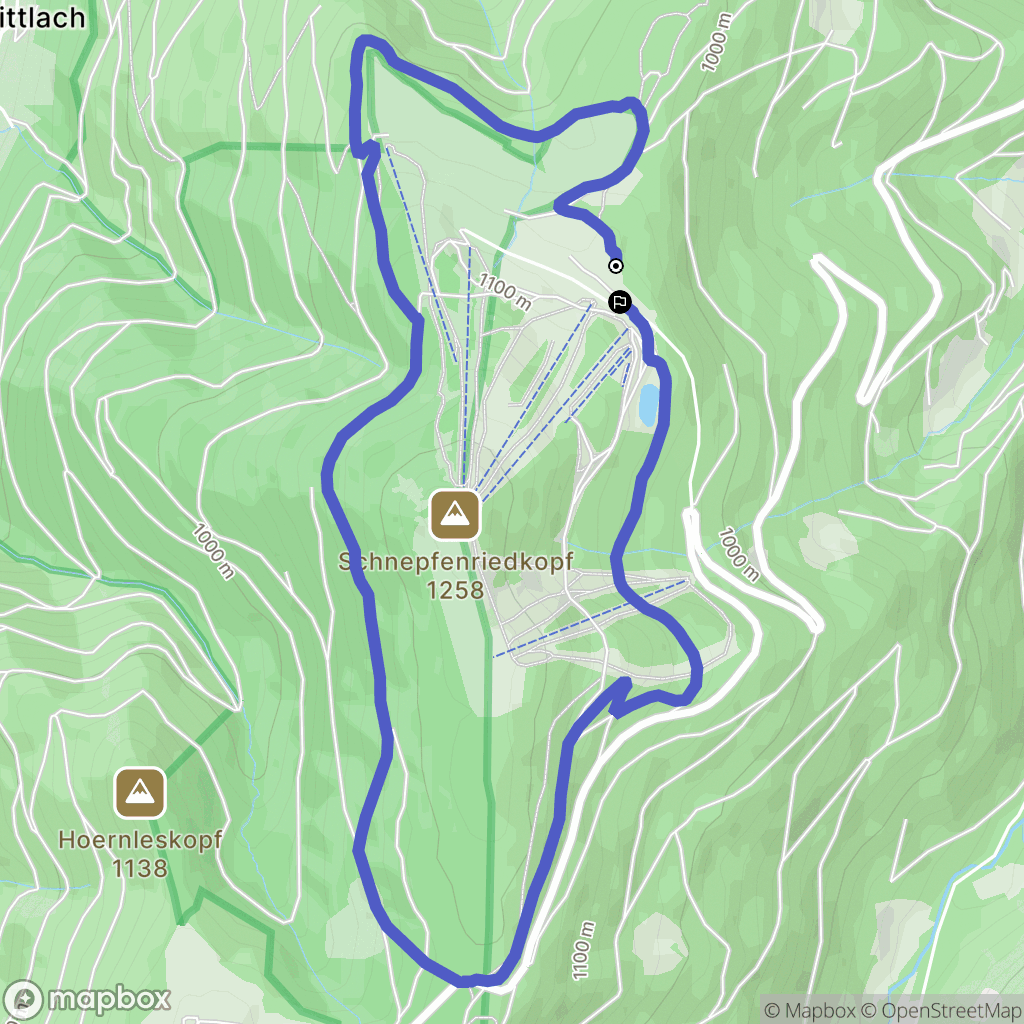 Le Schnepfenried : carte du parcours de randonnée - France