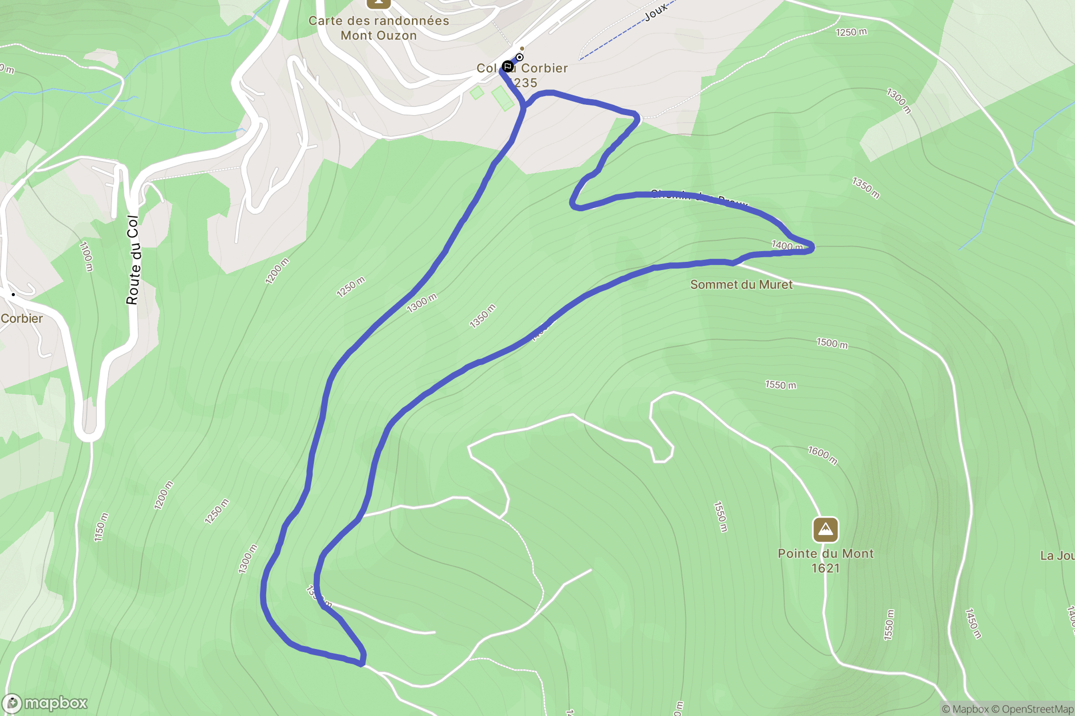 Drouzin-le-Mont : carte du parcours de randonnée - France