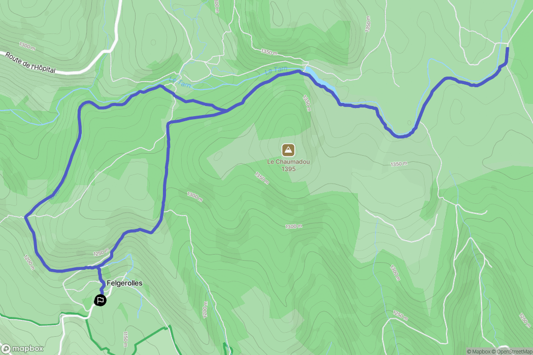 Le Pont-de-Montvert : carte du parcours de randonnée - France