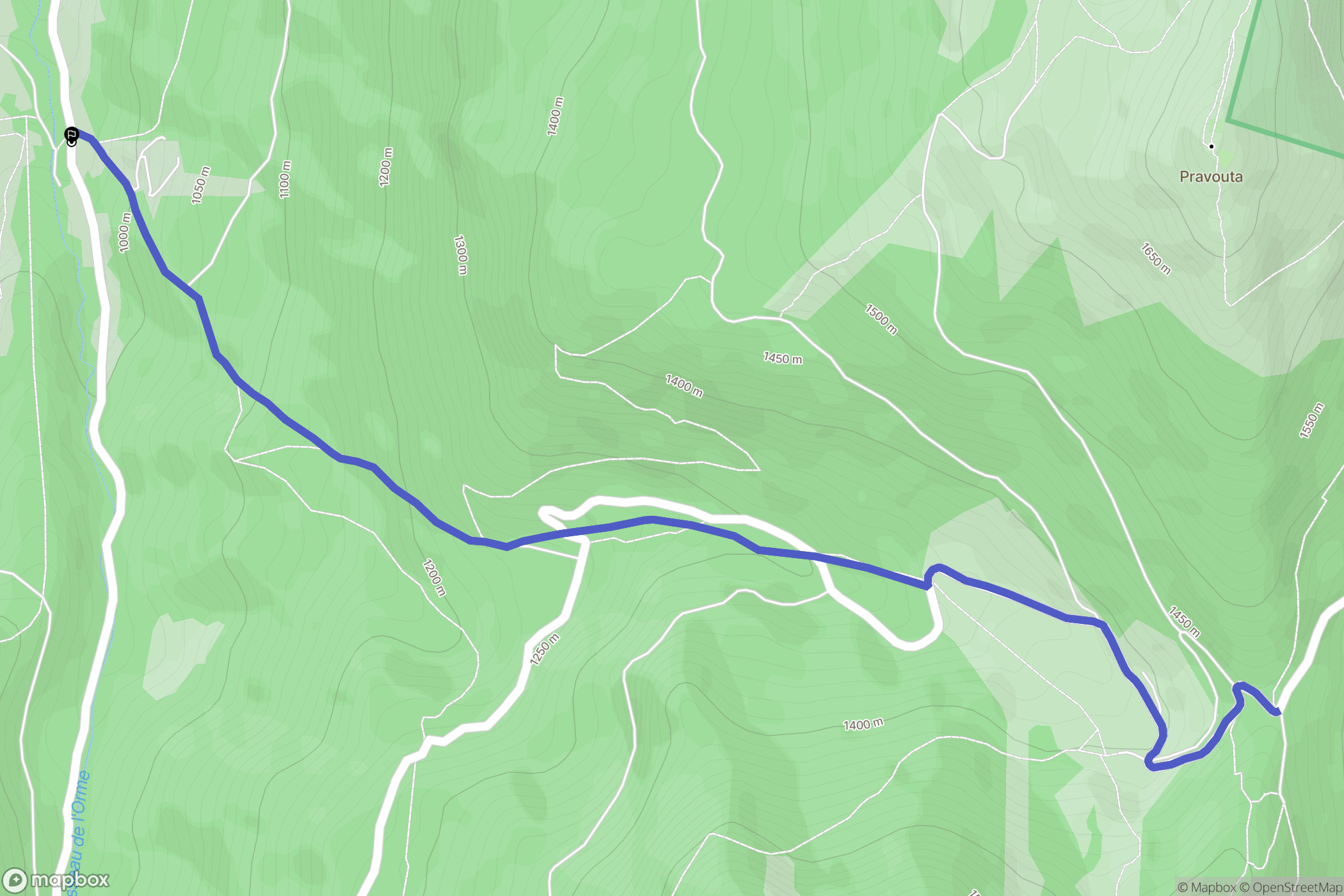 Saint-Hugues-de-Chartreuse : carte du parcours de randonnée - France