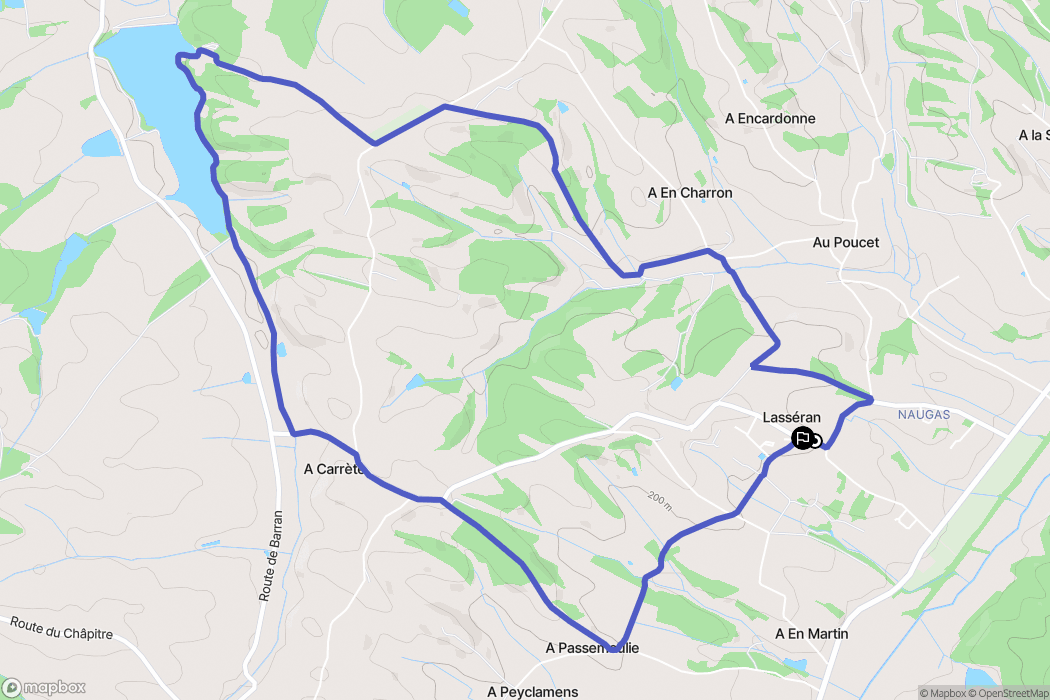 Lasséran, Auch : carte du parcours de randonnée - France