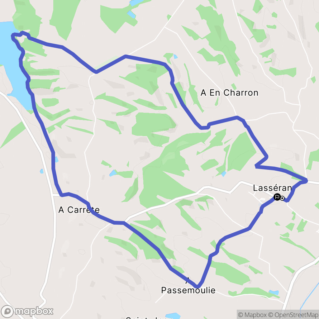 Lasséran, Auch : carte du parcours de randonnée - France