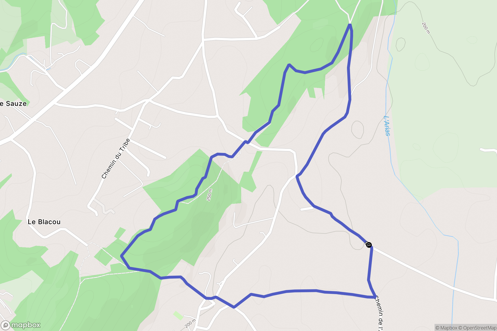 salindres : carte du parcours de randonnée - France