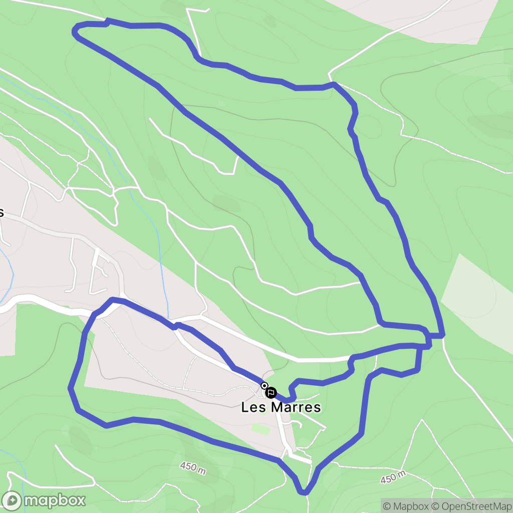 Biver : carte du parcours de randonnée - France