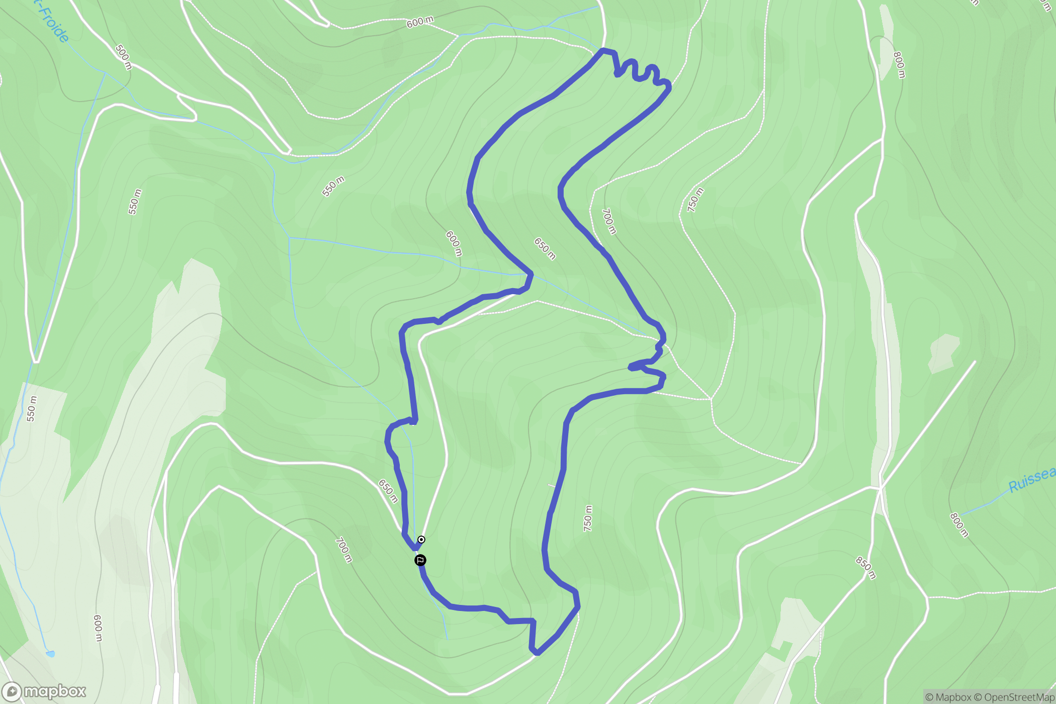 La Cantinière, Chambost : carte du parcours de randonnée - France