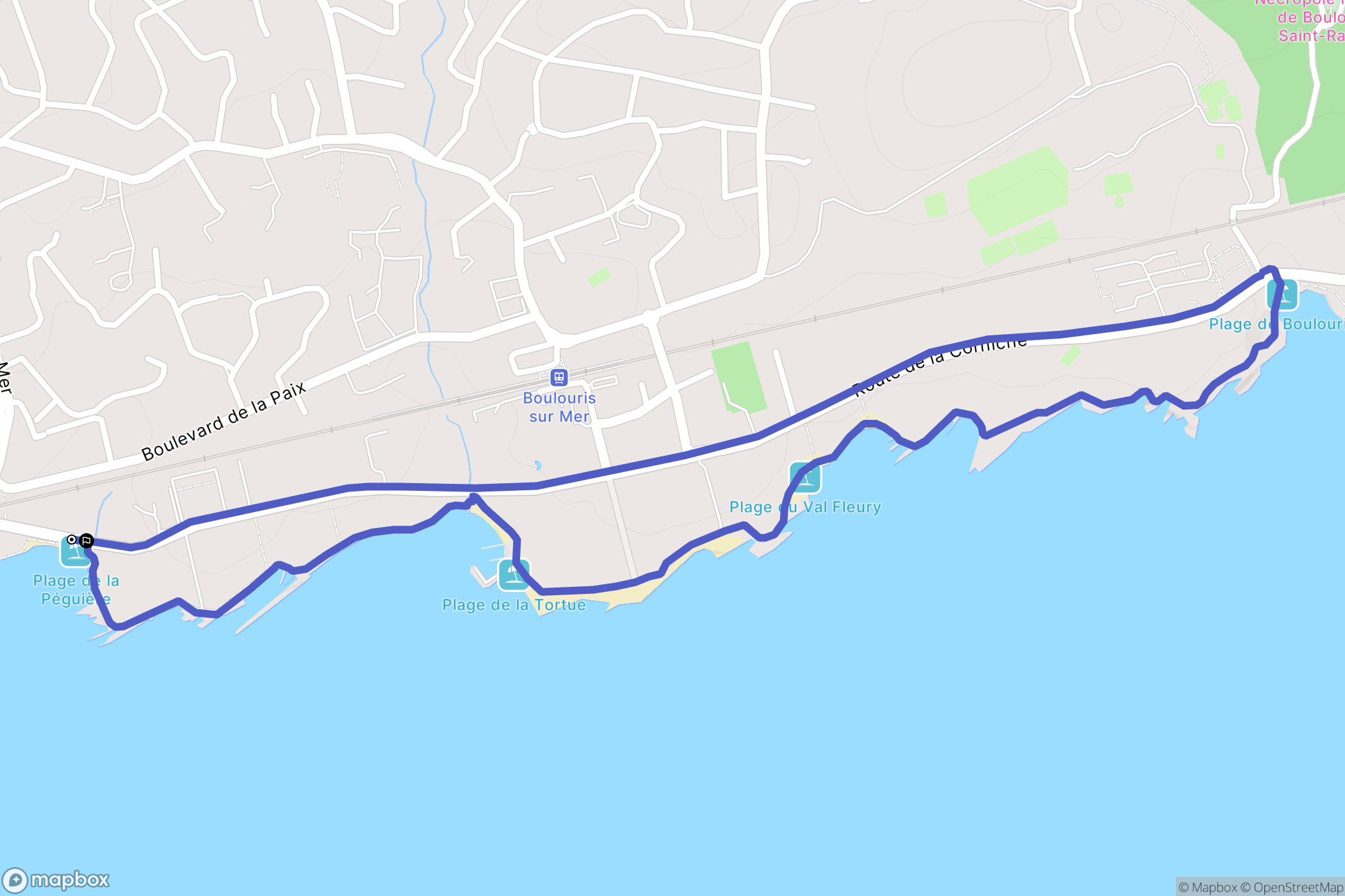 Boulouris sur Mer : carte du parcours de randonnée - France