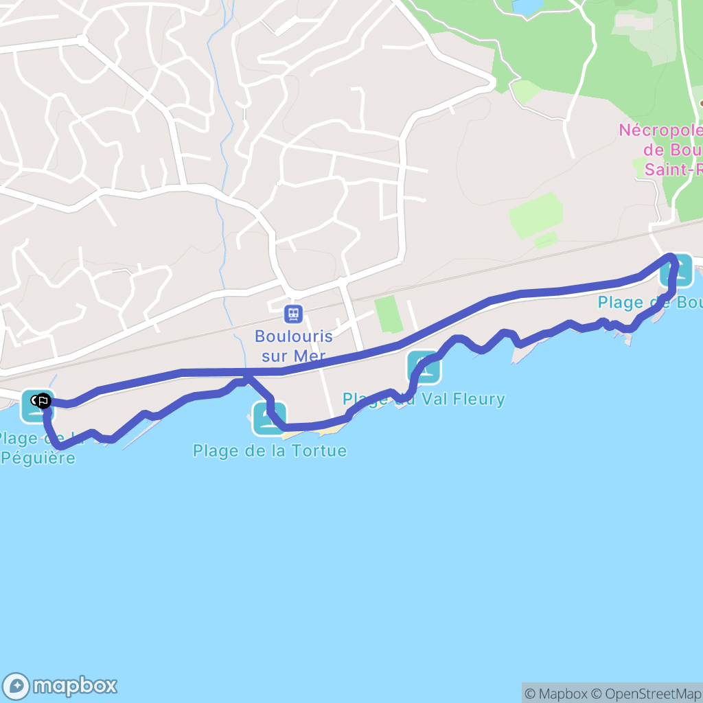 Boulouris sur Mer : carte du parcours de randonnée - France