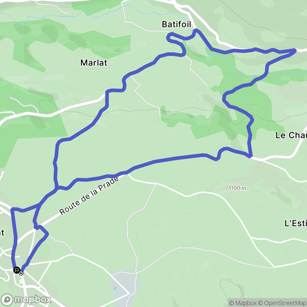 Marcenat, Condat : carte du parcours de randonnée - France