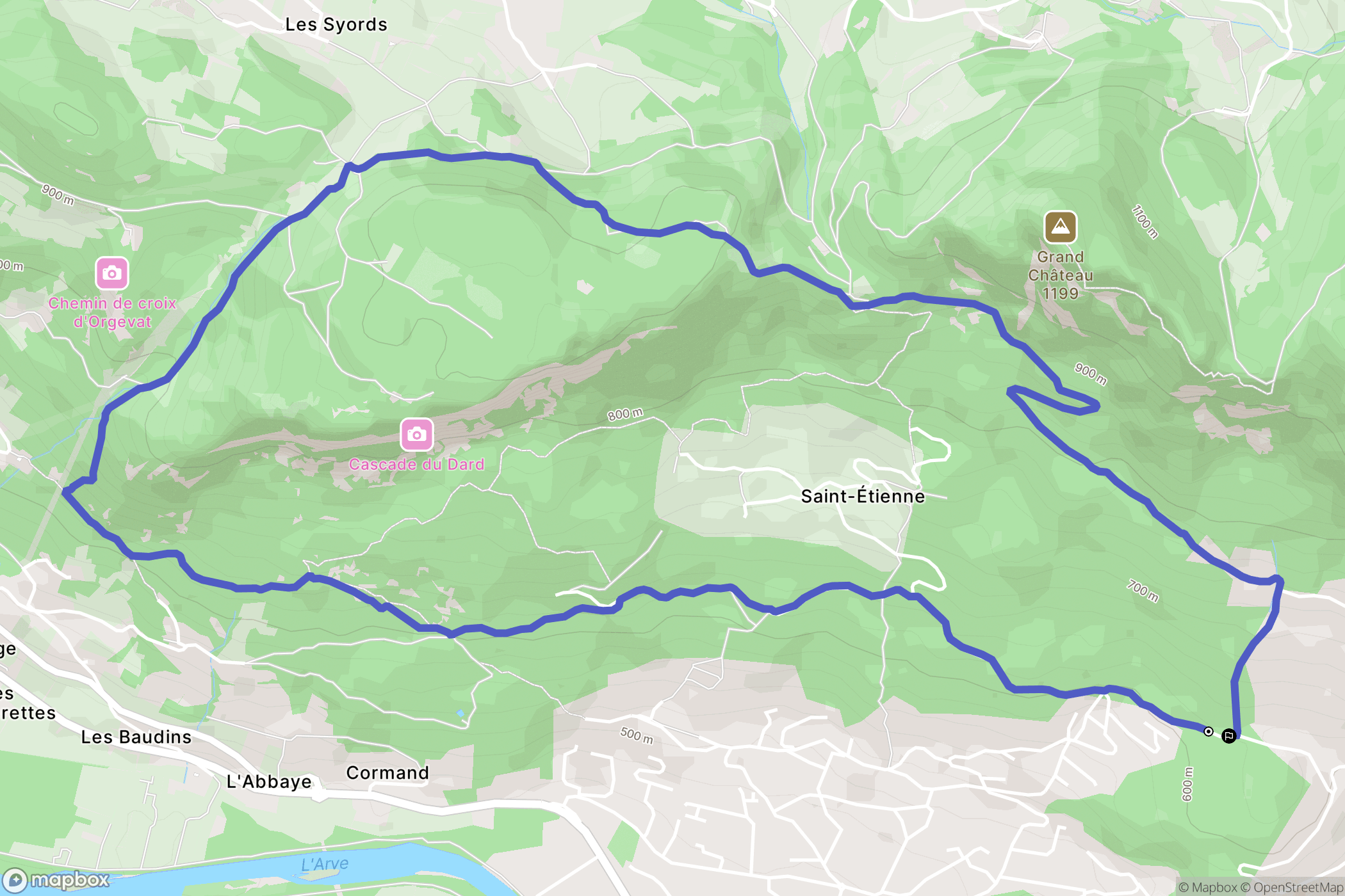 Bonneville : carte du parcours de randonnée - France
