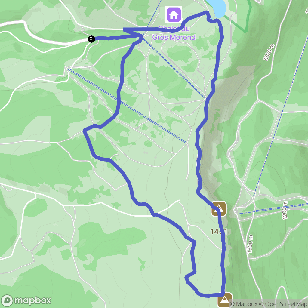 Longeville mont d'Or : carte du parcours de randonnée - France