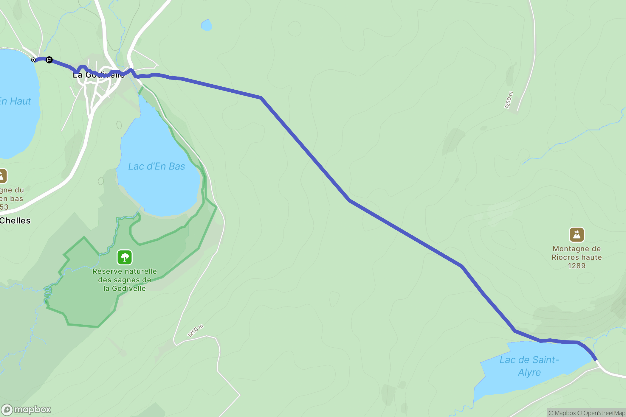 Espinchal : carte du parcours de randonnée - France