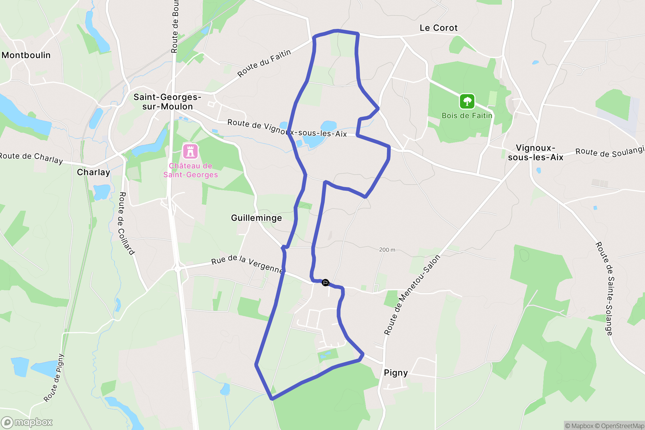 Pigny,Bourges: routekaart voor buitenactiviteiten - France