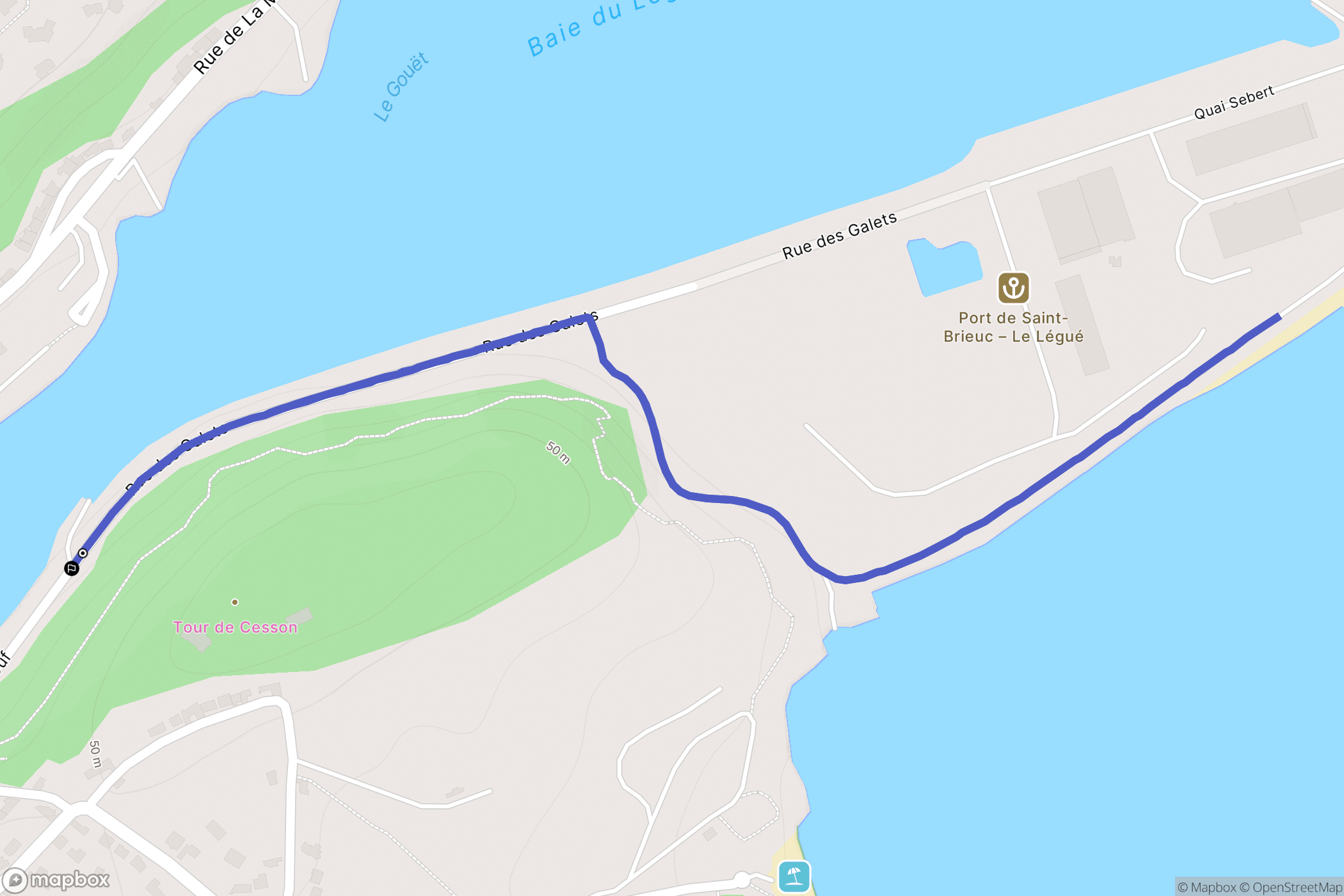 Cesson : carte du parcours de randonnée - France