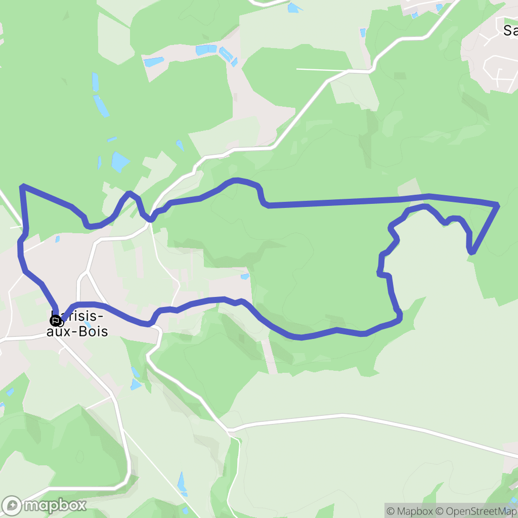 Barisis aux bois : carte du parcours de randonnée - France