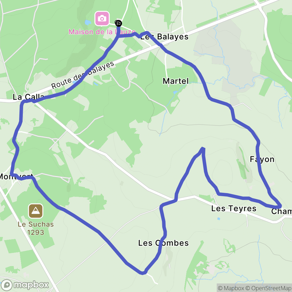 Mazet-Saint-Voy : carte du parcours de randonnée - France