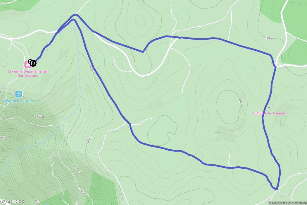 Saint-Enimie : carte du parcours de randonnée - France