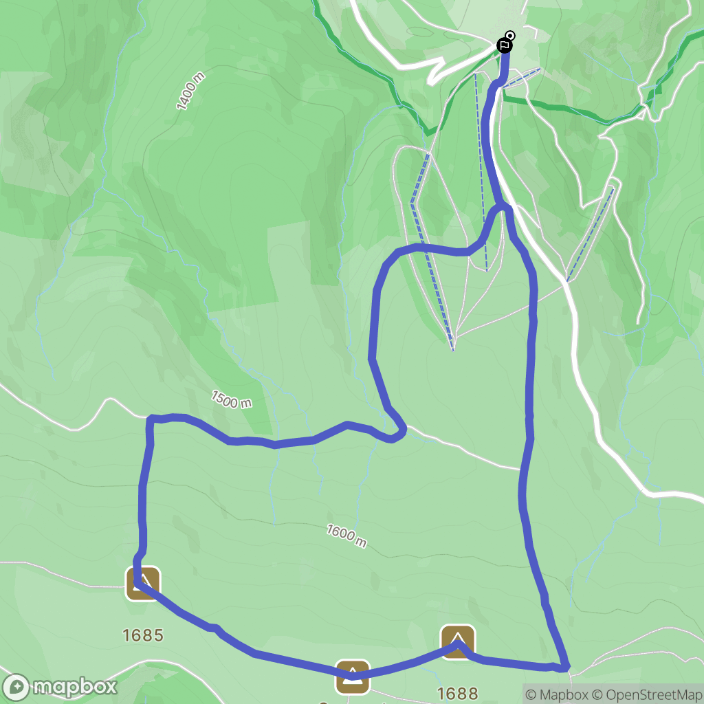 Station de ski du Bleymard-Mont Lozère : carte du parcours de randonnée - France
