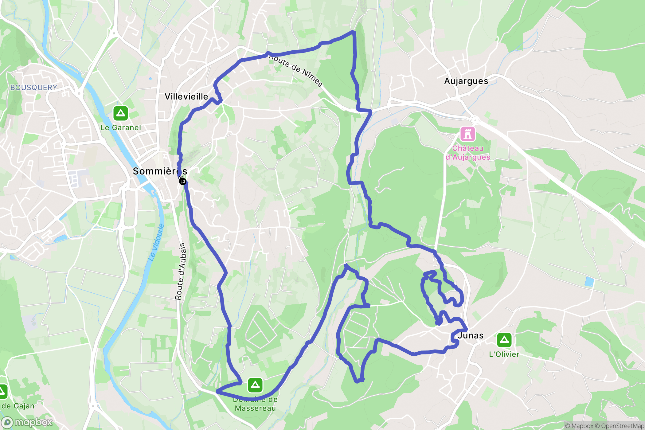 Villevieille : carte du parcours de randonnée - France