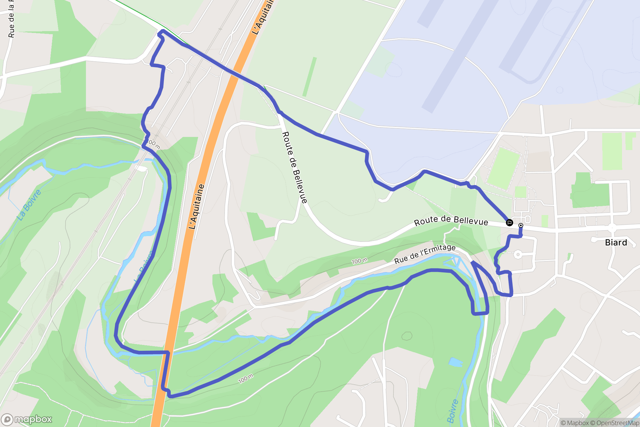 Briard,Poitiers : carte du parcours de randonnée - France