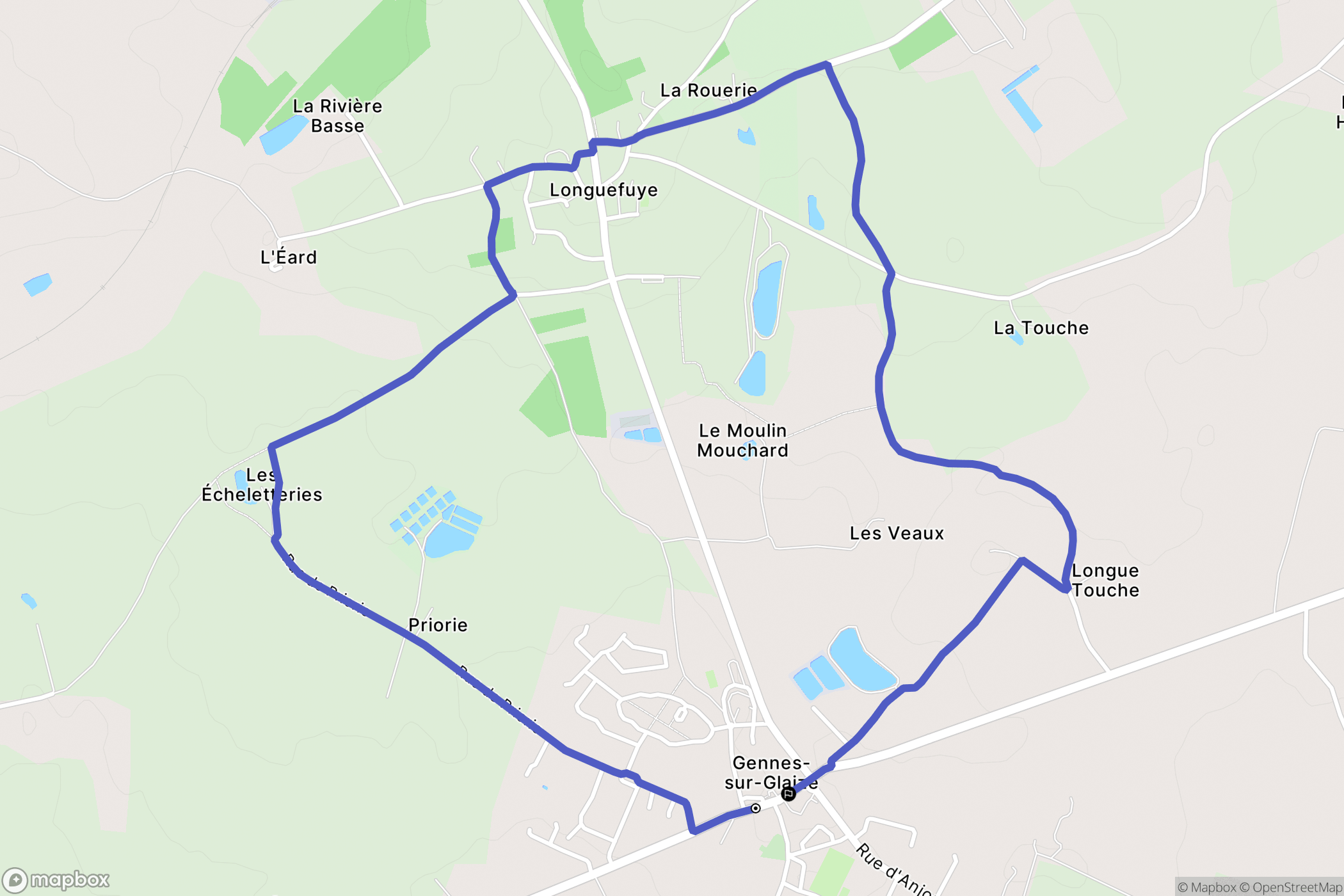 Gennes-sur-Glaize: routekaart voor buitenactiviteiten - France